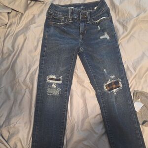 Old Navy Women's Distressed Boyfriend Jeans - Dark Blue